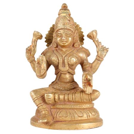 Brass Laxmi Goddess Of Wealth Statue
