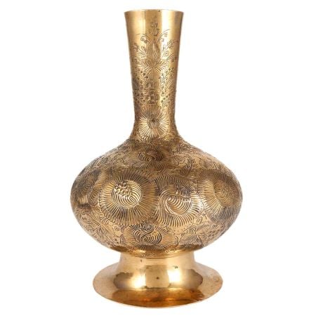 Brass Rose Design Flower Vase