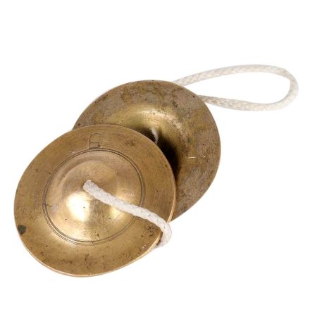 Brass Manjeere Hand Chimbals For Kirtan (In Pair)