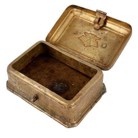 Brass Trinket Box  with Hinged Lid And Latch
