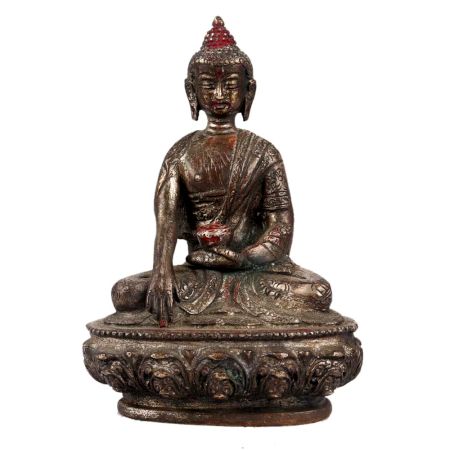 Brass Shakyamuni Buddha Statue In Dark Finish