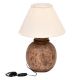 Wooden Table Lamp With White Shade
