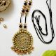 Golden Big Round Pendant Necklace