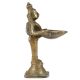 Brass Goddess Meenakshi Holding  Diya With Parrot