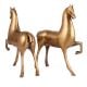 Two  Brass Running Horses Statues