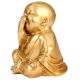 Golden Brass Laughing Buddha Monk Statue
