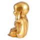 Golden Brass Monk Hears No Evil Statue