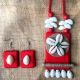 Red KaudiÂ CombineÂ NeckpieceÂ WithÂ EarringsÂ Set