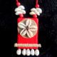 Red KaudiÂ CombineÂ NeckpieceÂ WithÂ EarringsÂ Set