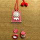 PinkÂ ContrastÂ NeckpieceÂ WithÂ EarringsÂ Set