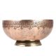 Old Copper Bowl  With Middle Eastern Carved Design