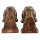Brass  Dachshund Dog Face Bookends In Dark Finish