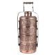Copper Lunch Box Embossed  Four Compartments Tiffin Box