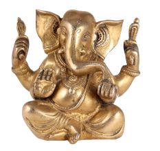 Brass Ganesha Statue Blessing Pose
