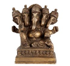 Brass Panchmukhi Ganesh Idol