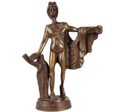 Old Brass Statue Of Greek Youth