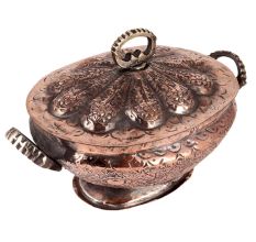 Copper Rice Bowl With Lid And Handles