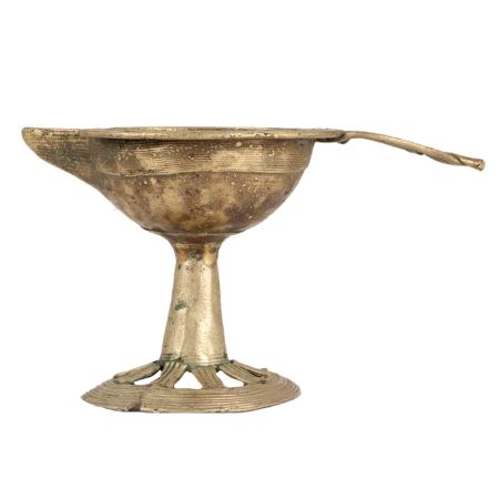 Brass Fish Diya In Antique Finish