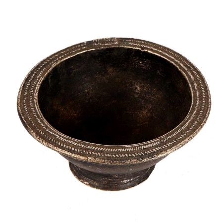Tribal Style Brass Bowl In Black Finish