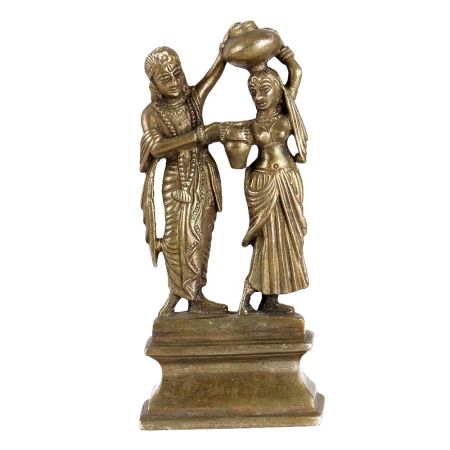 Brass Radha Krishna Romantic Statue