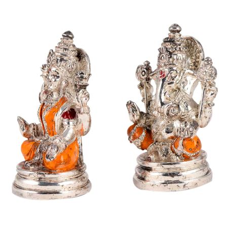 Lakshmi Ganesha Murti in Copper And Silver