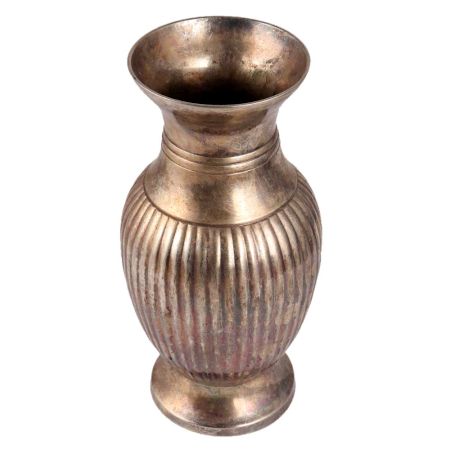 Brass Flower Table Vase With Fluted Design