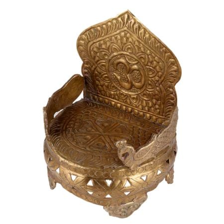 Brass Om Embossed God Singhasan
