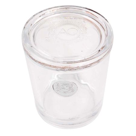 Glass Cylinder Jar With Lid And AQ Logo