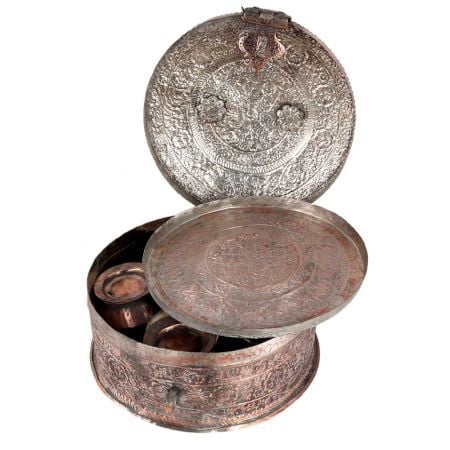 Tinned copper Paandan Box From India