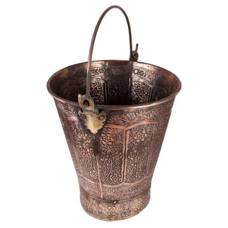 Engraved Large Islamic Copper Bucket