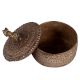 Brass Dog Round Storage Box With Fine Carvings