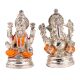 Lakshmi Ganesha Murti in Copper And Silver