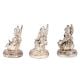 Copper Idols Of Goddess Saraswati Lakshmi and Lord Ganesh In Silver Finish