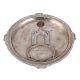 Brass Ruhi Darwaza Carved Tray In Silver Finish