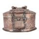 Mughal Round Copper Box with Lid from India