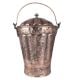 Floral Repouse Copper Bucket with Handle and Lid Finial