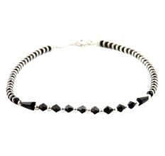 92.5 Sterling Silver Nazariya Bracelet With Black Beads