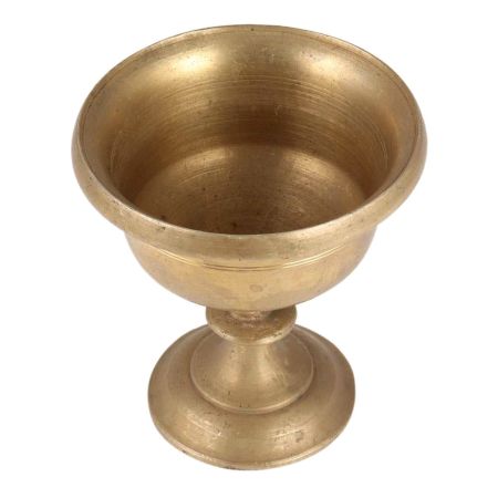 Brass Flower Bowl And Vase On Pedestal
