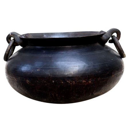 Old-fashioned Brass Fireplace Cooking Pot