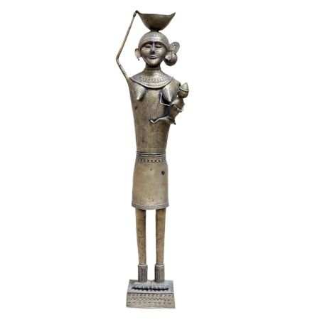 Handmade Brass Tribal Lady with Kid