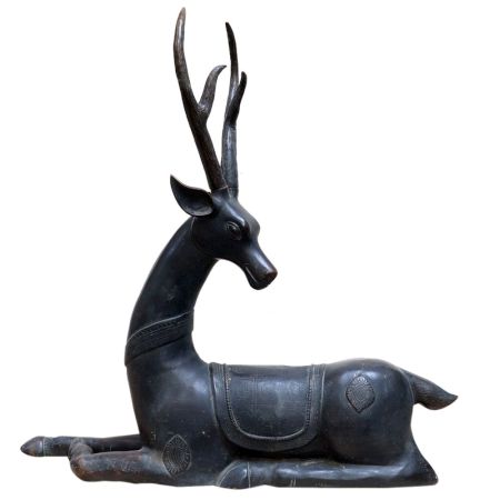 Brass Christmas Decor Sitting  Deer Figurine