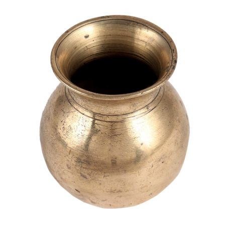 Golden Brass Lota Kalash OnÂ Round Stand
