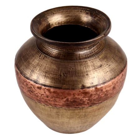 Brass and Copper Pot From North India