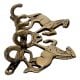 Brass Five Hooks Holder and Hanger with Two Standing Horses