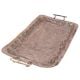 Copper Repoussed Design Serving Tray With Handles