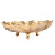 Brass serving Bowl Dish With Scalloped Rim And Legs