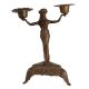Lady Candelabra in Brass on a Pedestal Sculpture