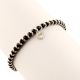 92.5 Sterling Silver Bracelet with Heart Charm and Black Beads