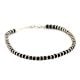 92.5 Black Beads Sterling Silver Adjustable Bracelet With Lock