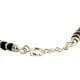 92.5 Black Beads Sterling Silver Adjustable Bracelet With Lock
